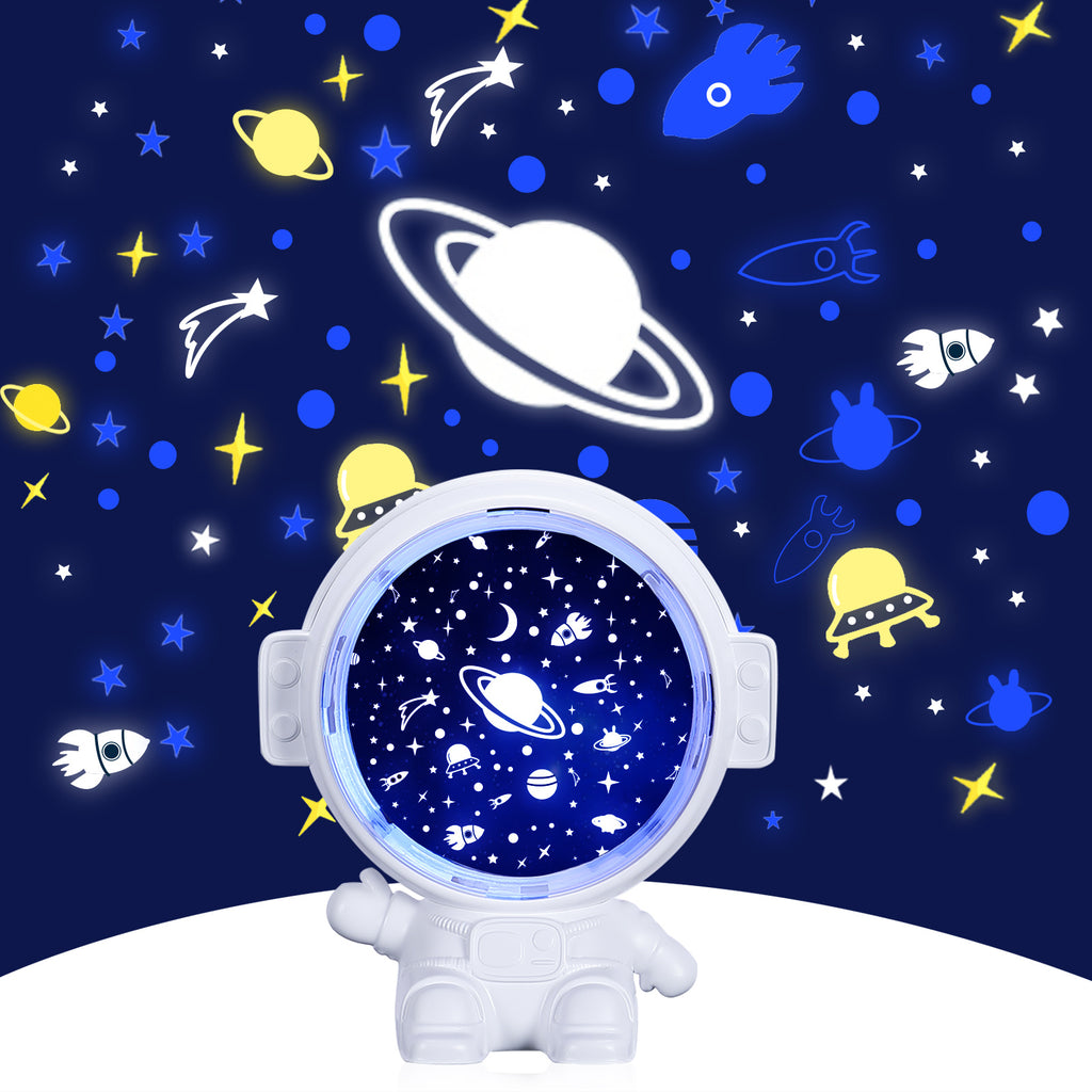 Galaxy Star Projector Starry Sky Night Light Astronaut Lamp Room Decor Gift Child Kids Baby Christmas Spaceman Projection